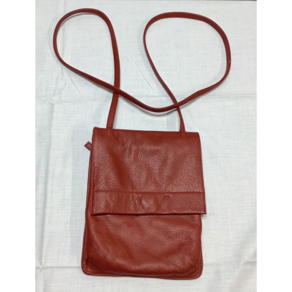 J.P. Ourse & Cie Red Berry Pebble Leather Travel Crossbody Purse